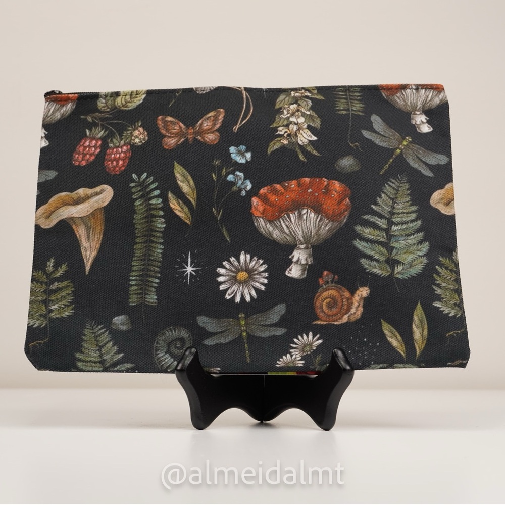 Mushroom and Botanical Cosmetic Bag